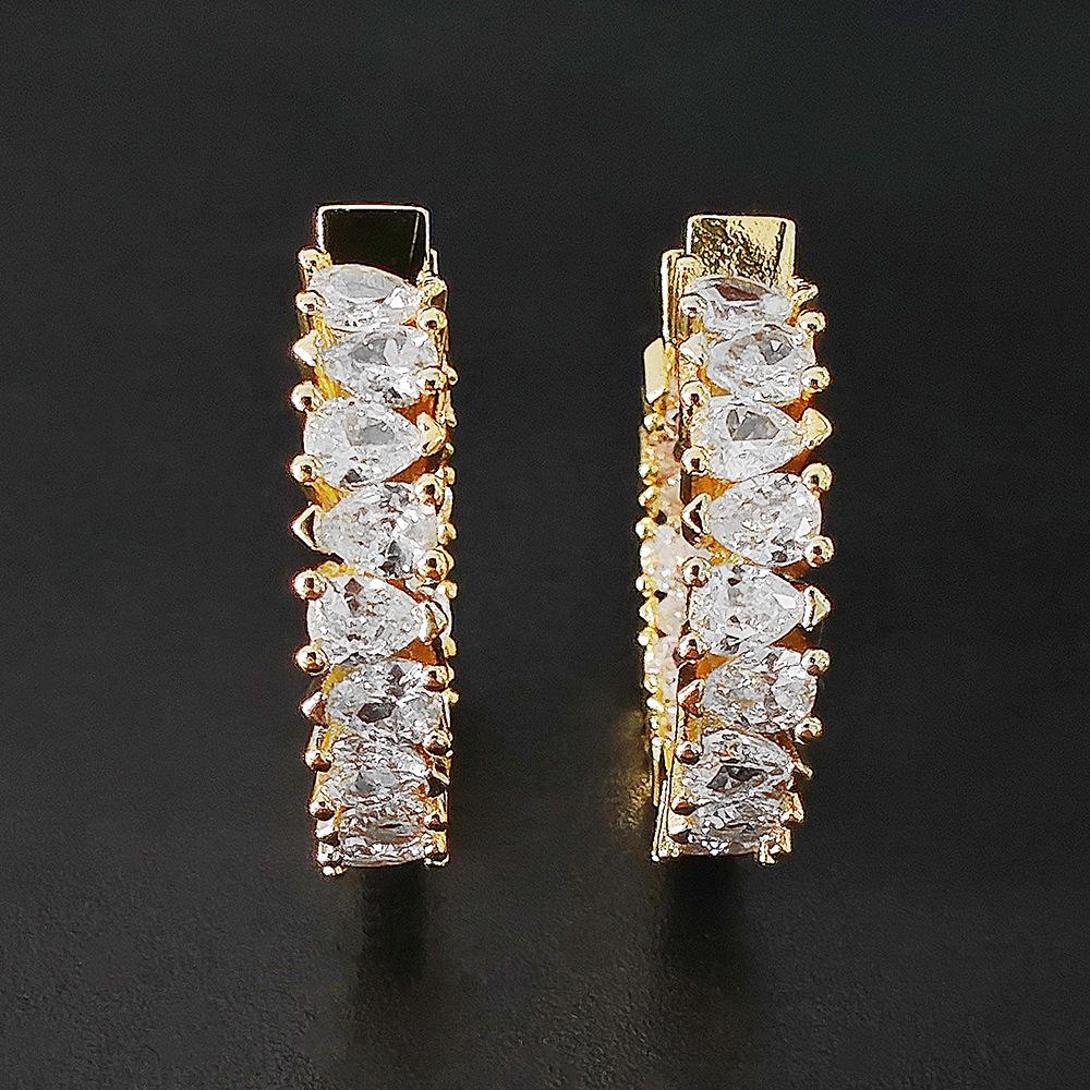 Luxury Gold Cubic Zirconia Earrings for Women - Wedding & Party Jewelry E6481