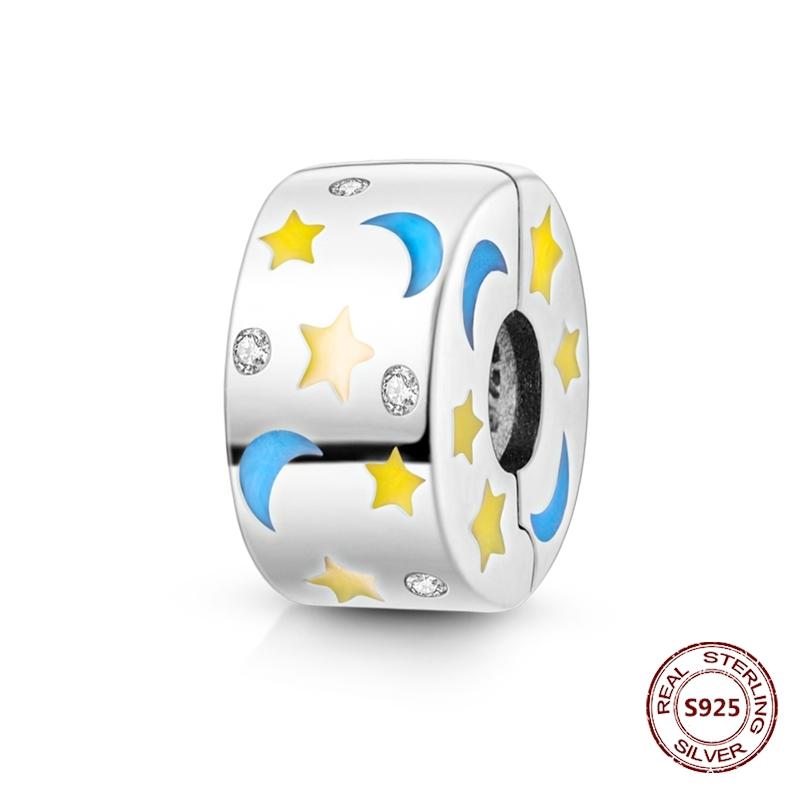 Copper Buckle Copper Charm Blue Star Moon Bead Butterfly Suitable For Original Bracelet Zircon Fine Diy Jewelry