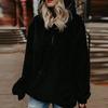 Fuzzy-Sherpa-Sweatshirt für Damen, flauschiger Pullover mit Kapuze, lässiger, lockerer Fleecepullover für den Alltag und Outdoor-Aktivitäten