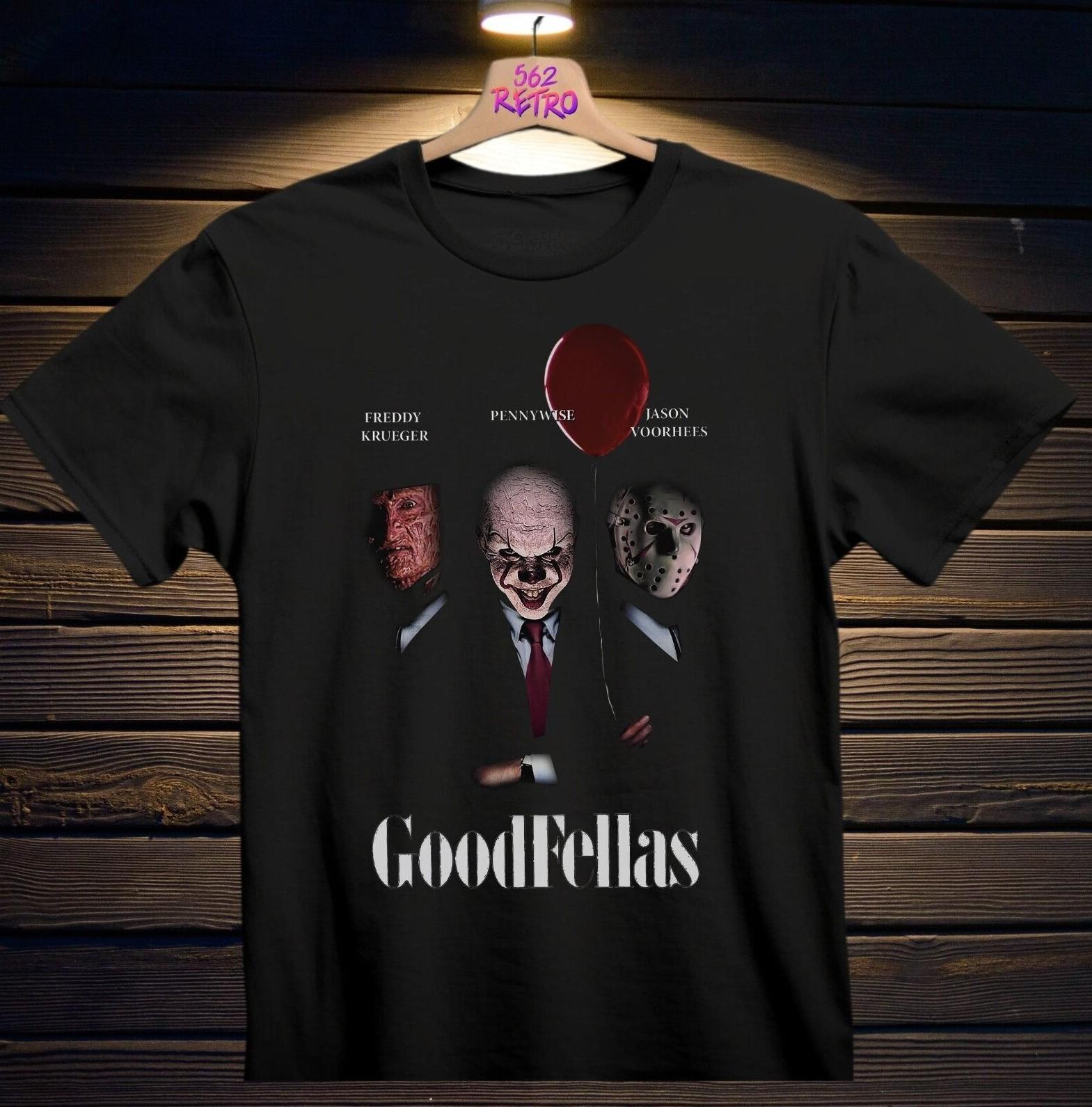 Goodfellas Freddy Krueger, Pennywise & Jason Voorhees Horror T-Shirt Black S-3XL M