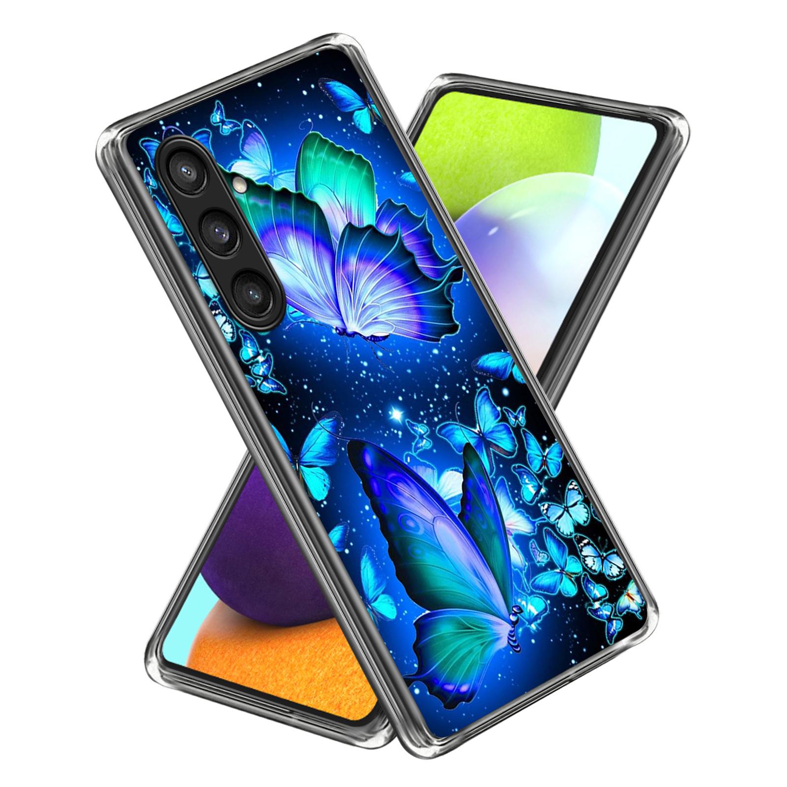 

Для Samsung Galaxy S24 Чехол для телефона Узор Гибкая ТПУ накладка Blue Butterflies