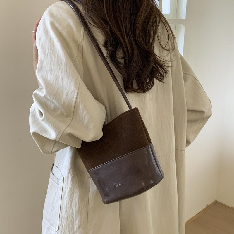 Bucket Bag, Single-shoulder Bag, Versatile and High-end Casual Commuting Crossbody Bag