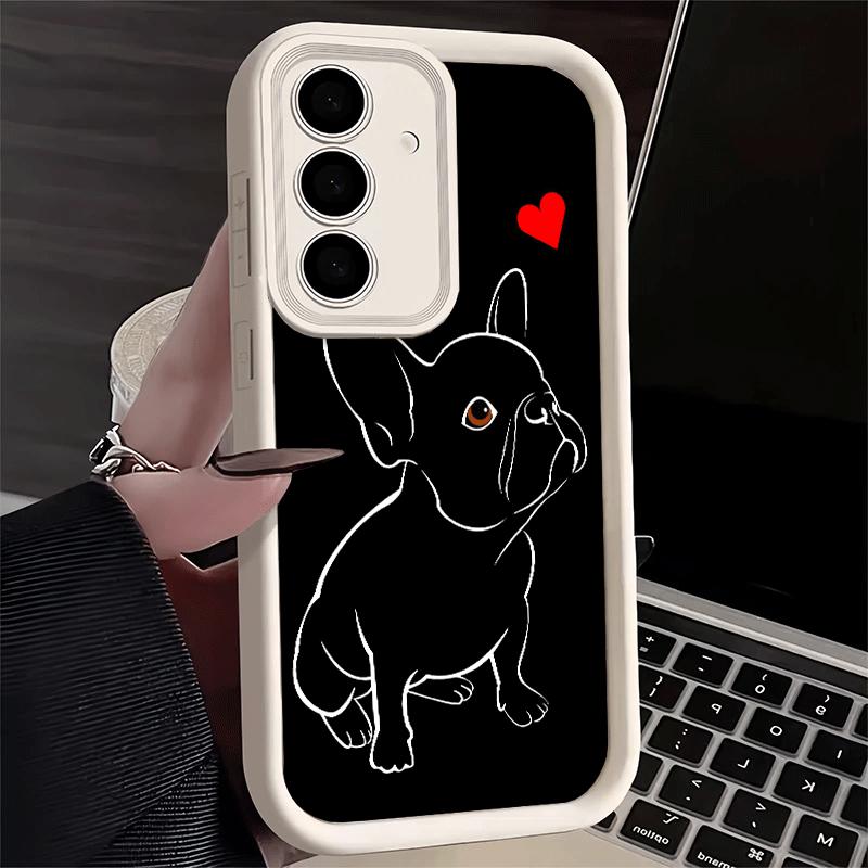 Phone Case for Samsung Galaxy S26 S25 Ultra S24 FE French Bulldog Black Desgin Shell S23 Plus S22 + S21 S20 5G Soft Silicone Fun