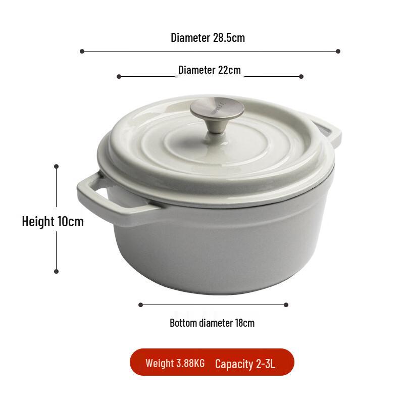 ZISIZ Enamel Non-Stick Stew Pot