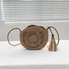 Fashion Hollow Out Shoulder Bags For Women Casual Straw Crossbody Small Round Bag Purse Tassel Messenger Handbags