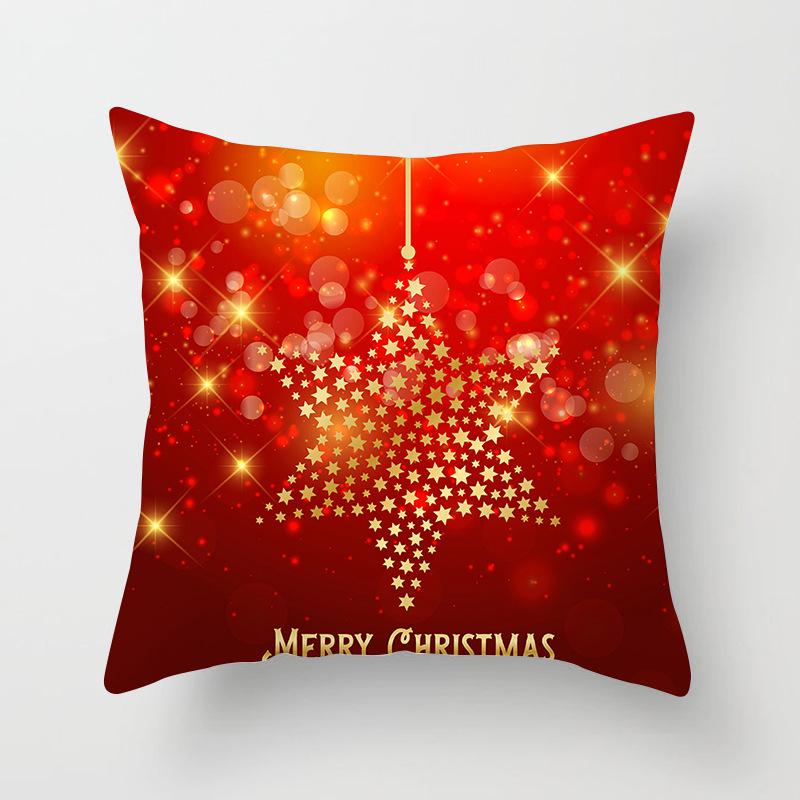 Merry Christmas and Happy New Year Decorative Pillow Cover Sofa Car Office Seat Cushion  Bedroom Room Home Decoration