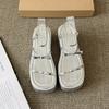 Silver Sandals Women's 2025 New Summer Wear Exquisite Roman Straps Thick Sole Heightening French Style Skirt Fashion
