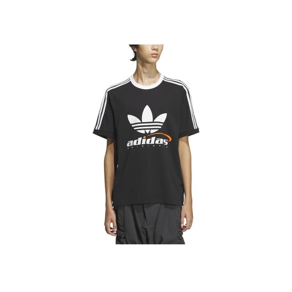 Adidas Logo Sport Casual Pullover Crew Neck T-Shirt Men Tops Black IW6309