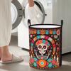 Mexican Skull Calavera Illustration Foldable Laundry Baskets Dirty Clothes Toys Storage Basket Large Waterproof Hamper