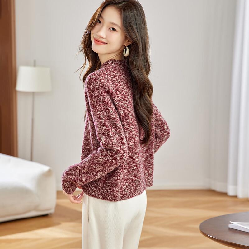 Srcr Women's 100% Wool Short Retro Sweater