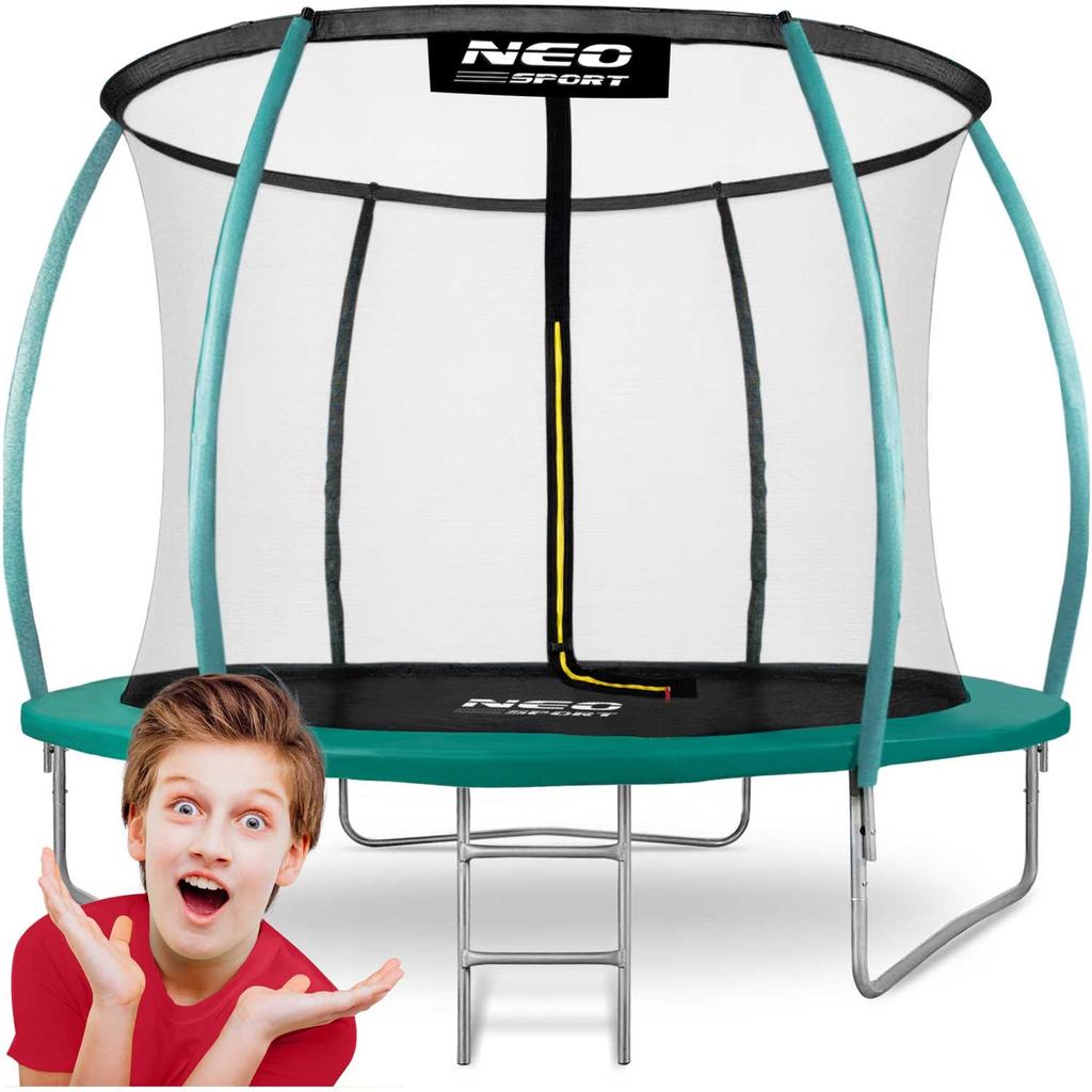 8Ft/252Cm Profiled Garden Trampoline With Internal Net Neo-Sport