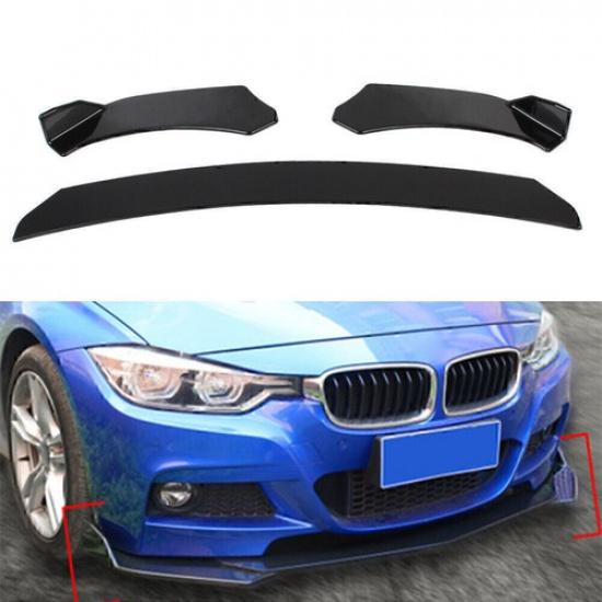 Car Glossy Black Front Bumper Lip Chin Spoiler Splitter Body Kit Universal