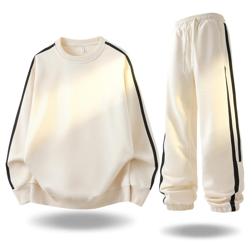Men's Trendy Loose Fit Autumn Sweatshirt & Pants Two-Piece Set - Casual Long Sleeve Matching Outfit