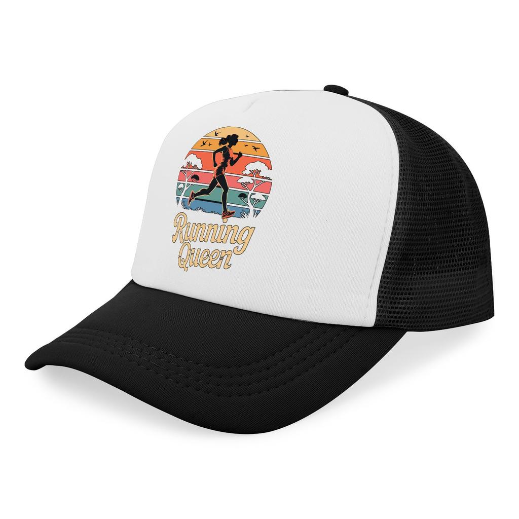 Running Queen Sunset Trail Jogging Trucker Hat Polyester Mesh Adjustable Casual Cap