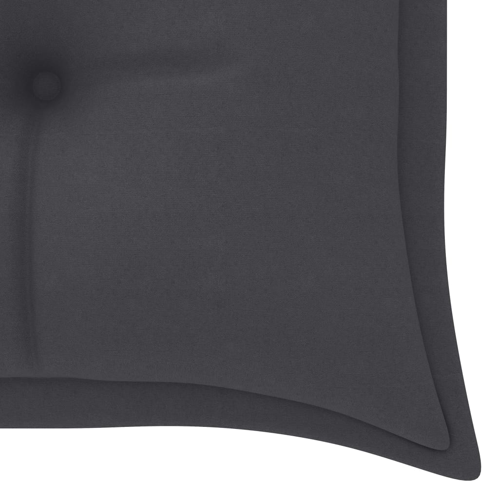 Vidaxl Ławka Batavia Z Antracytowy Poduszką,150 Cm, Lite Drewno Tekowe