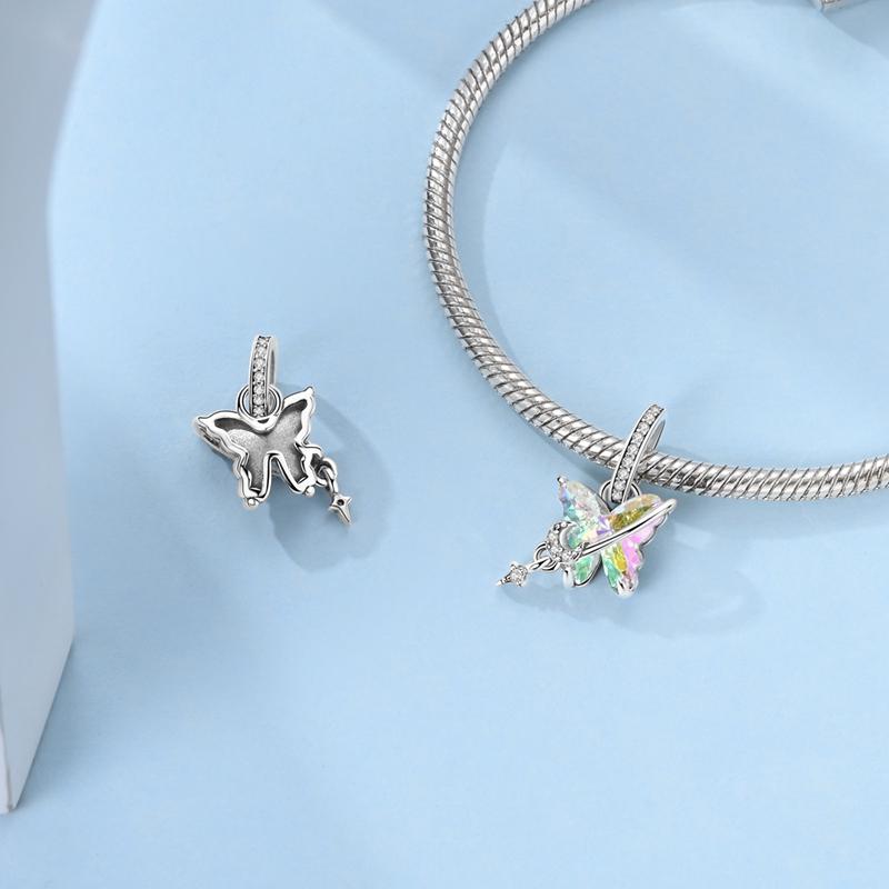 Original Copper Stylish Charms Beads Colorful Butterfly Pendants For Women Girls Fashion Bracelet Necklace Making Gifts