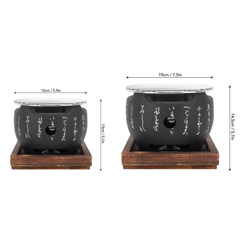 Japanese Style Grill Multifunctional Even Heating Mini Round Portable Japanese Barbecue Grill for Family Gathering for Family
