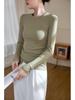 Women's High-Elastic Cotton Ribbed Crew Neck Long-Sleeve Base Layer Top - 2025 Autumn/Winter Collection