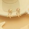 Beach vacation fashion fine jewelry metal shell starfish fringed women stud earrings
