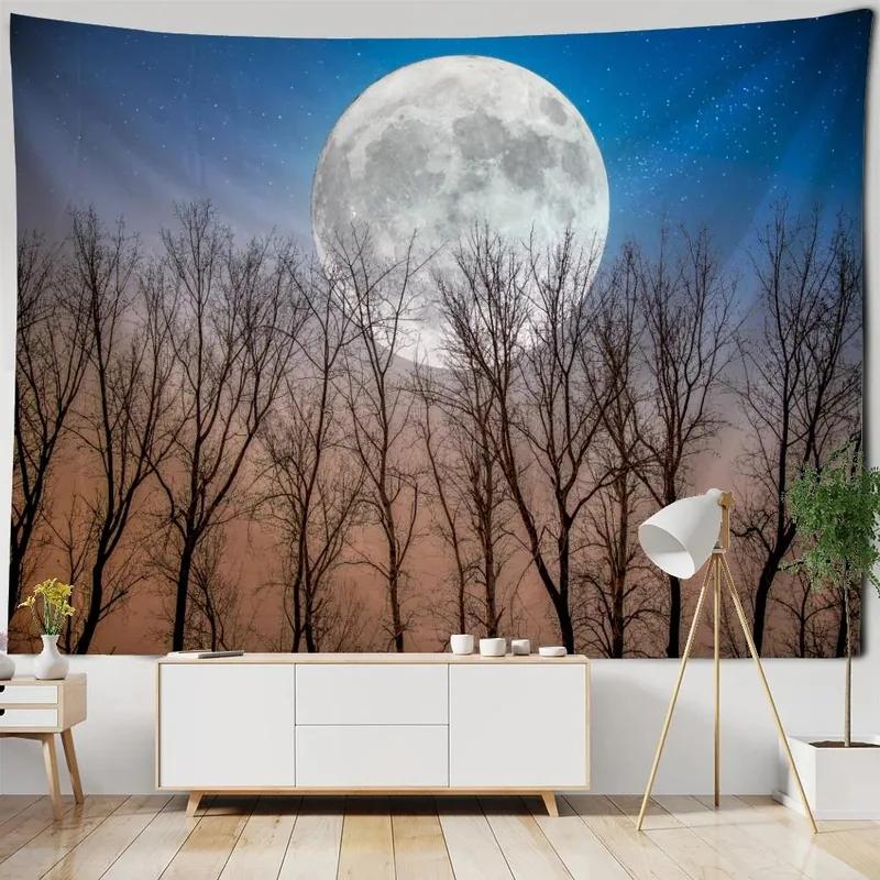 

Пещерный пейзаж с лунным узором Гобелен для украшения стен дома Гобелен для спальни, гостиной Гобелен 230x180cm