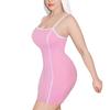 [LittleForBig] Women's Camisole Skirt [S-Stripe] Bodycon Mini Dress, Pink, XS