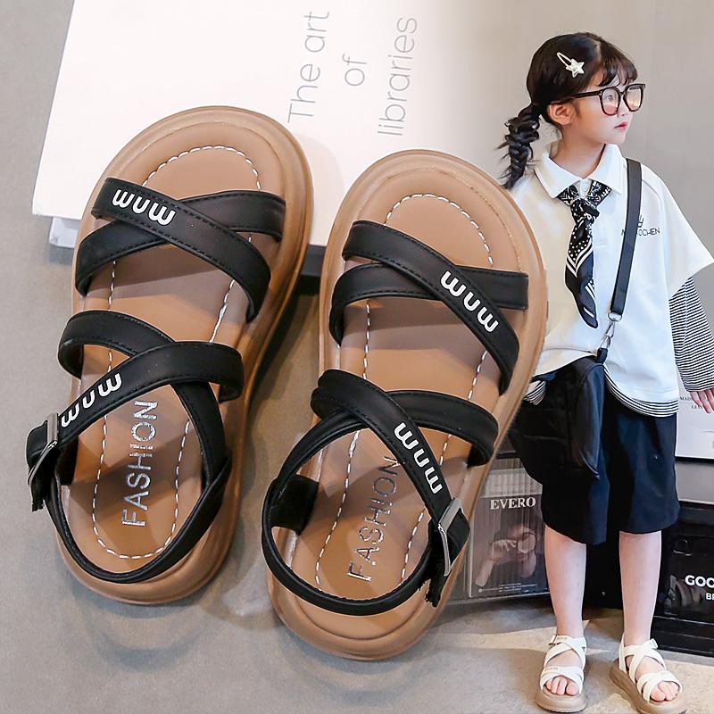 Girls' Shoes Sandals Summer New Children's Shoes Soft Bottom Internet Red Girls' Roman Sandals Summer Sandals