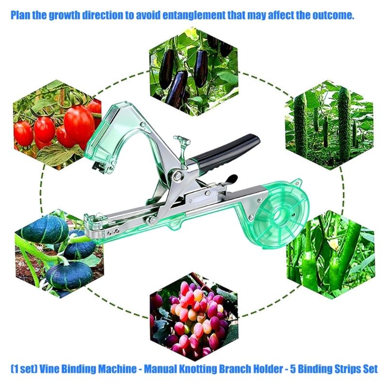 Manual Plant Tying Tool with Straps for Versatile Use in Gardens and Farms Durable Construction Vine Binding Tool