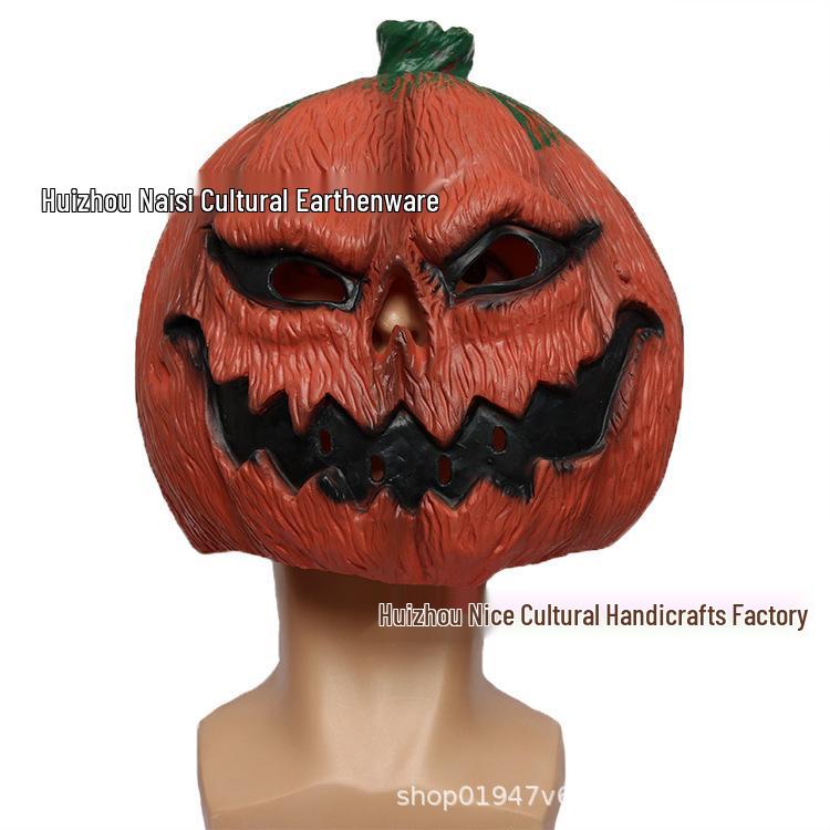 Scary Pumpkin Latex Halloween Mask for Costume or Cosplay