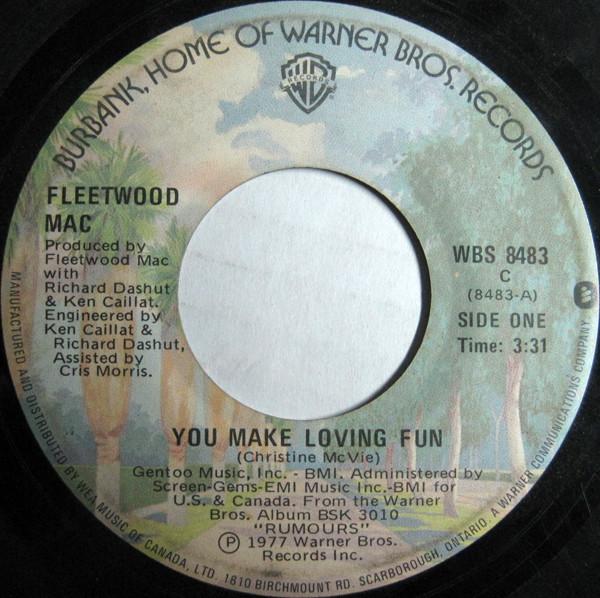 7-дюймовая пластинка FLEETWOOD MAC You Make Loving Fun WBS8483 Warner Bros. Re 1977 Канада Рок Б/У