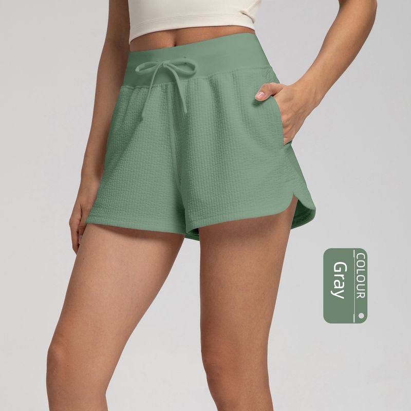 

Lu Same Sports Shorts Women s Seersucker Casual Fitness Pants Pilates Training Outdoor Running Yoga Shorts Gray eucalyptus XL