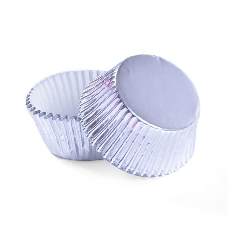 100pc cupcake paper cups gold/silver/Red Foil paper cupcake liner holder muffin baking cup cake case wrapper Aluminum Foil Metal