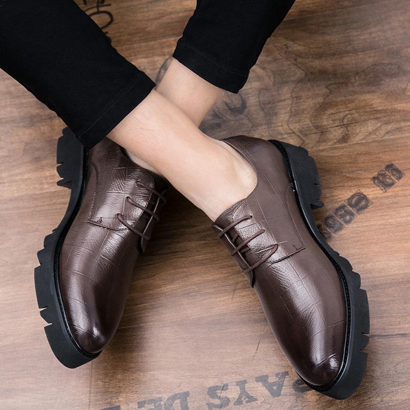 

Hairstylist business platform leather shoes British casual shoes genuine leather inner height-increasing wedding shoes 45