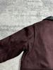 2024 Women's Retro Suede Velvet Lapel Jacket - Wine Red