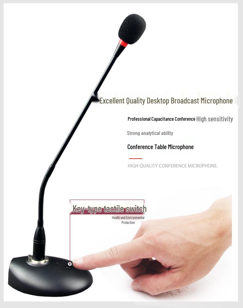Gooseneck Wired Conference Microphone for Meetings, Broadcasting, and Speeches - Desktop Condenser Amplifier Mic