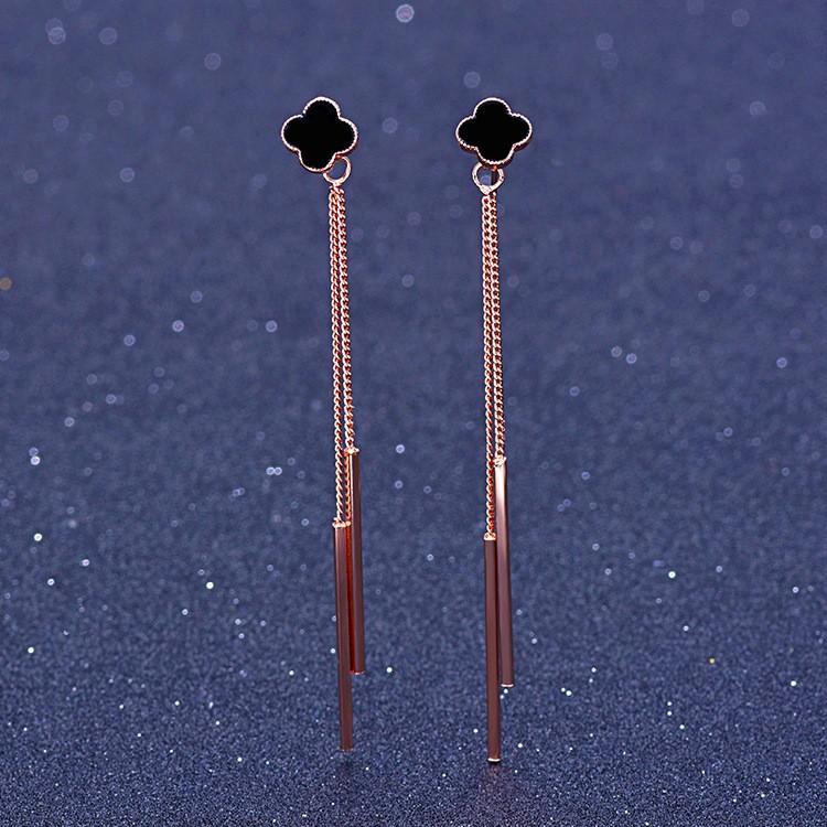 

Серьги-кольца с четырехлистным клевером, темпераментные, женские, длинные, с личностью, универсальные, простые, с кисточками