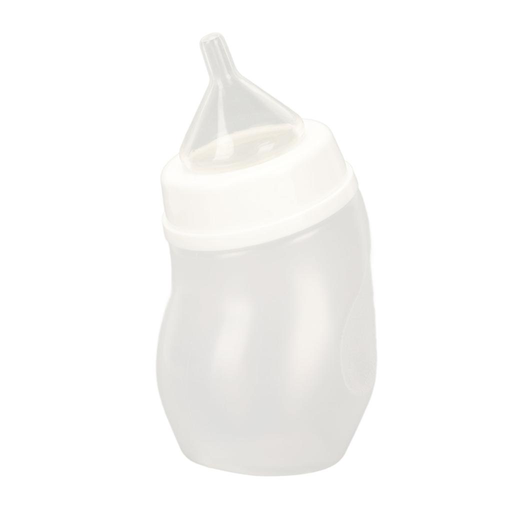 Pet Feeding Bottle Professional Soft Silicone Nipple Curved Nursing Bottle Kits for Newborn Kittens Puppies