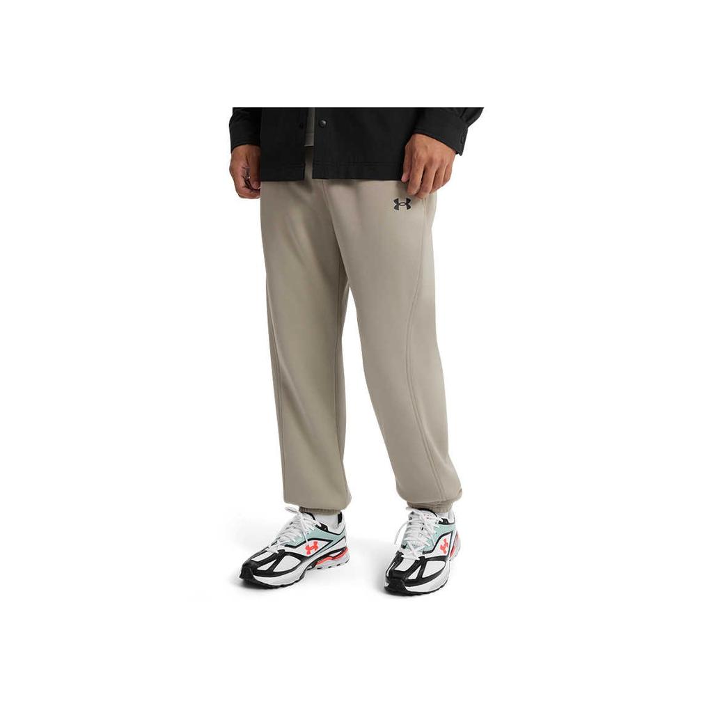 Under Armour Bonded Fleece Fashion Casual Simple Versatile Comfortable Knitted Sports Pants Men Pants Urban-Khaki 6001979-299
