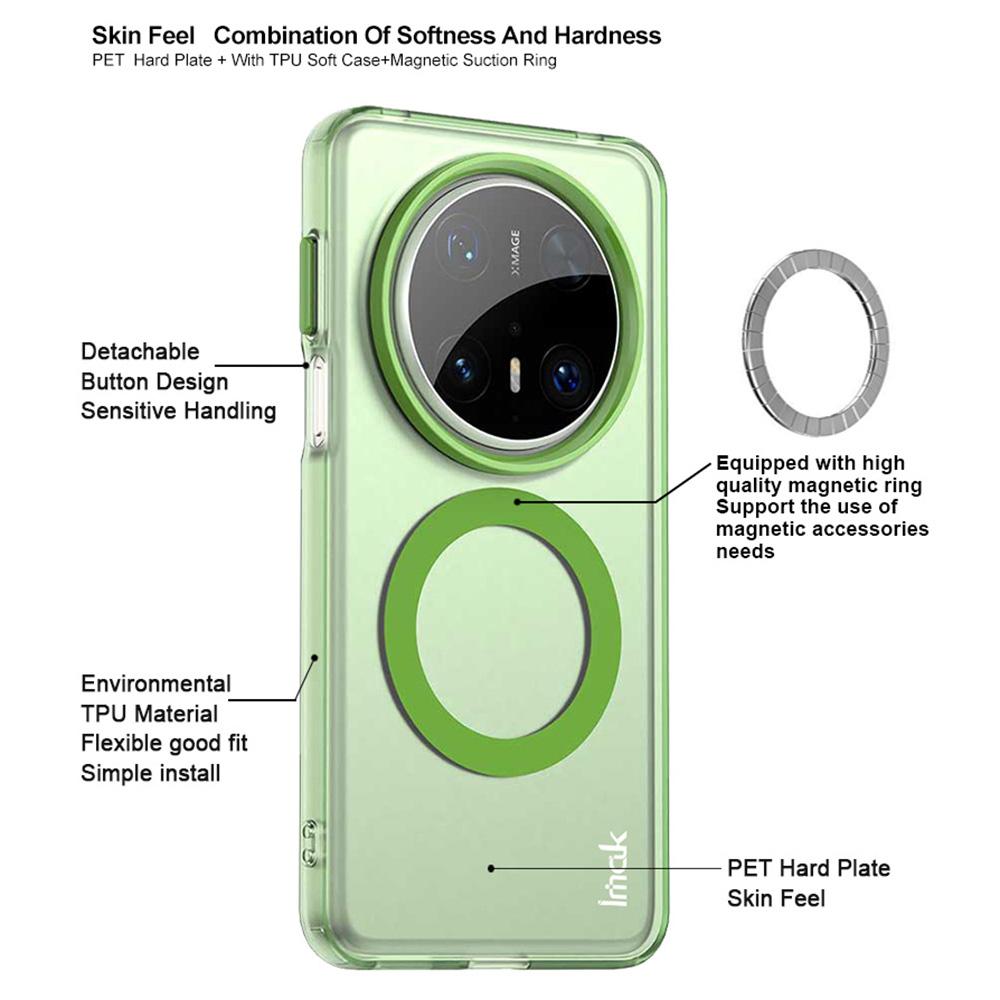 IMAK For Huawei Mate 70 Pro/Mate 70 Pro+ Case Compatible with MagSafe Candy Color Anti Drop TPU+PET Back Cover