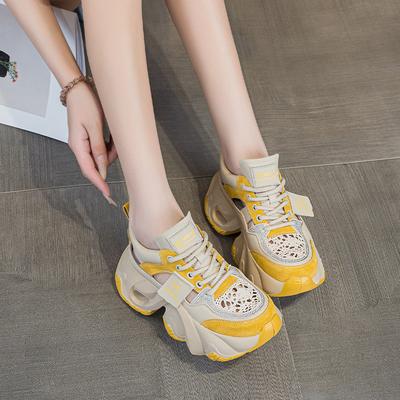Mesh Hollow Dad Shoes New Thick-soled Heightening and Breathable Sports and Leisure Shoes In Summer