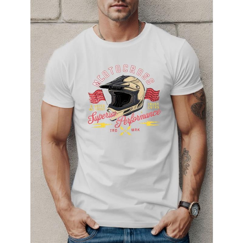 European Size motocross helmet IN SPEED WE TRUST Men'S Short Sleeve T-shirt Summer T-shirt Top