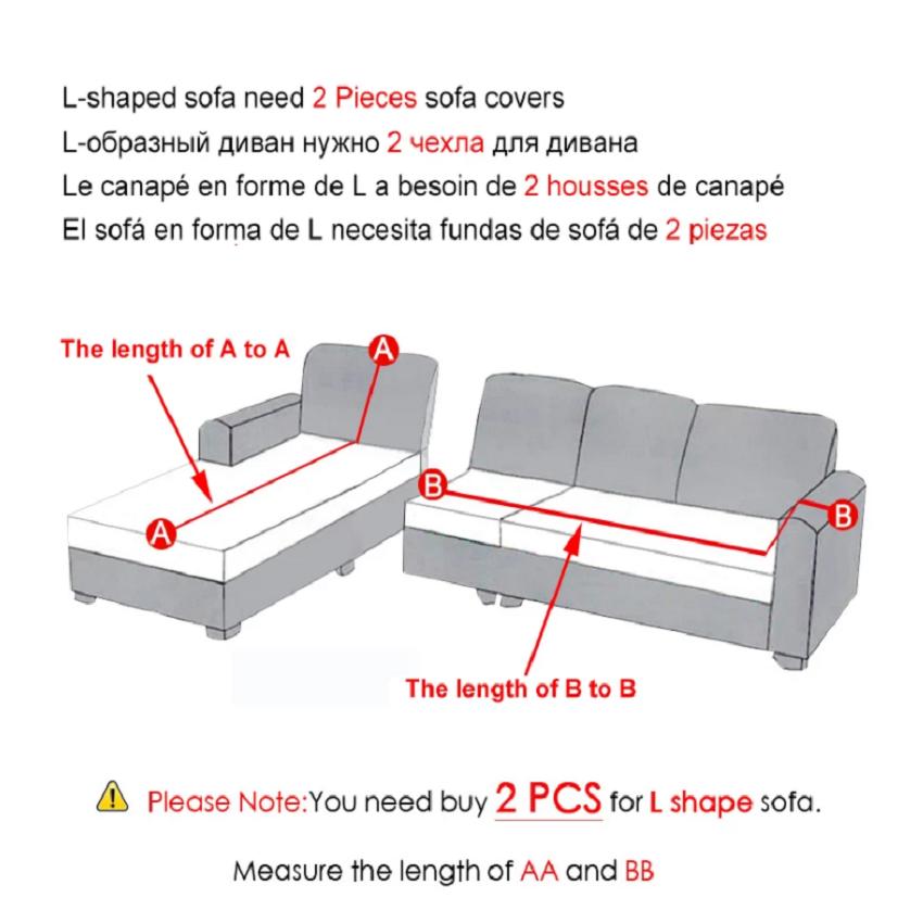 1/2/3/4 Seater Ruffled Seersucker Sofa Cover for Living Room Thick Elastic Solid Stretch Couch Slipcovers Sofa Armchair Covers