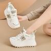 Spring new casual inner heightening platform shoes lace-up color matching student sports shoes small single shoes women's shoes
