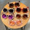 Luxury Rhinestone Flower Sunglasses Cat Eye Gradient Decorative Shades Props For Costume Party Prom