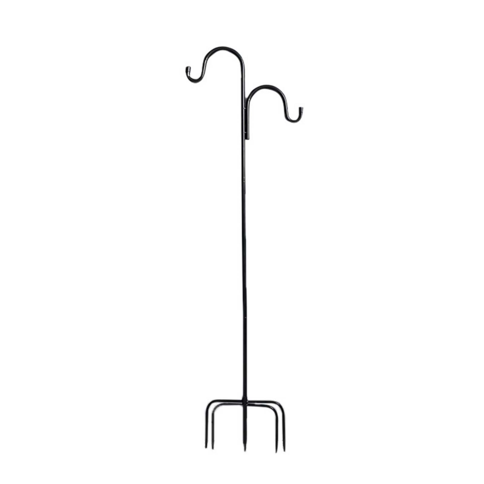 

Metal Shepherd Hook Double Hook Garden Stake Outdoor Hanging Plant Holder Stand for Yard Patio Lawn Decoration One Size