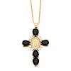 Light Zircon Cross Necklace Retro European Style Crucifix Pendant Chain  Church