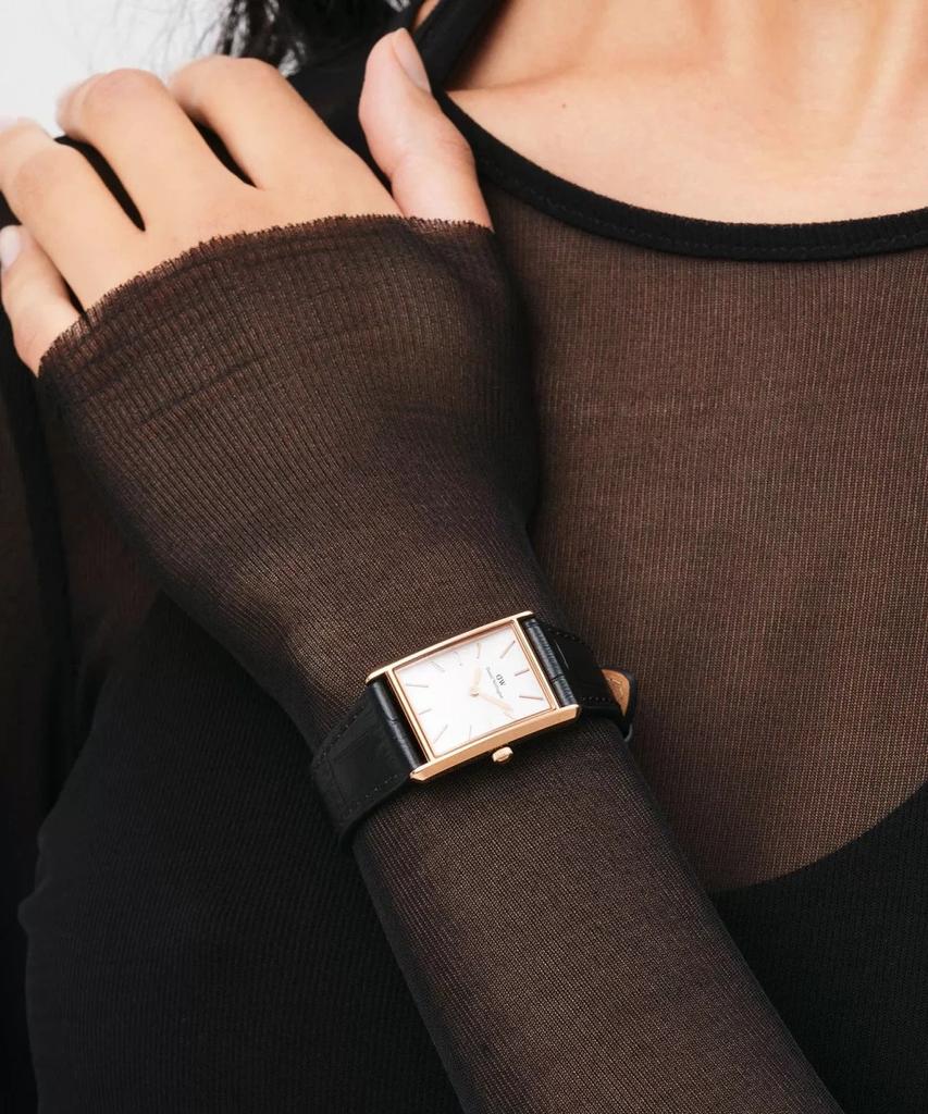DAMENUHR DANIEL WELLINGTON Bound Schwarzes Krokodil Roségold 24mm DW00100698 + BOX