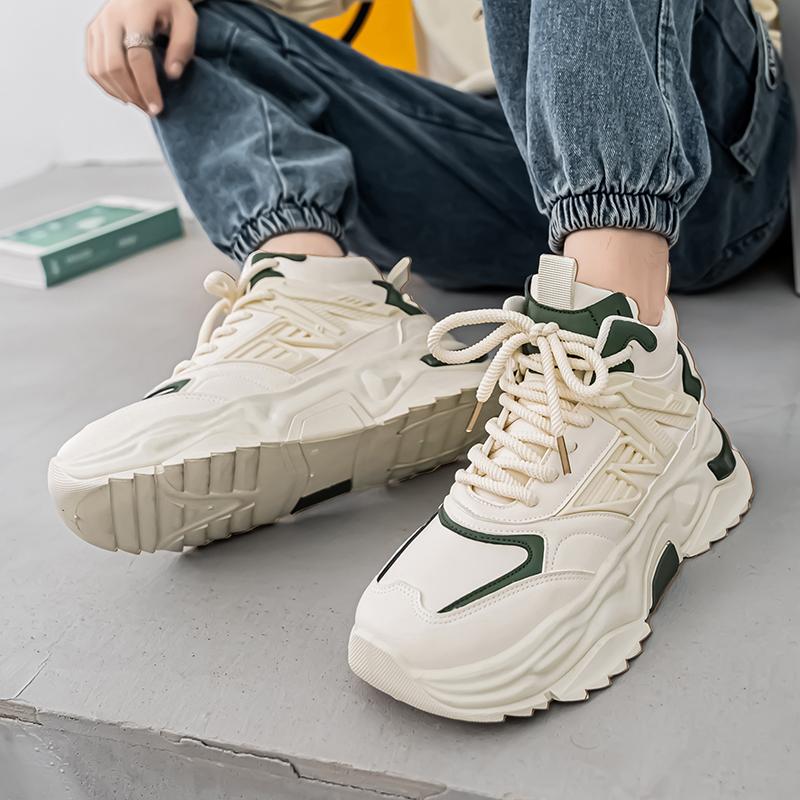New inner height-increasing high-top board shoes platform casual sports dad shoes
