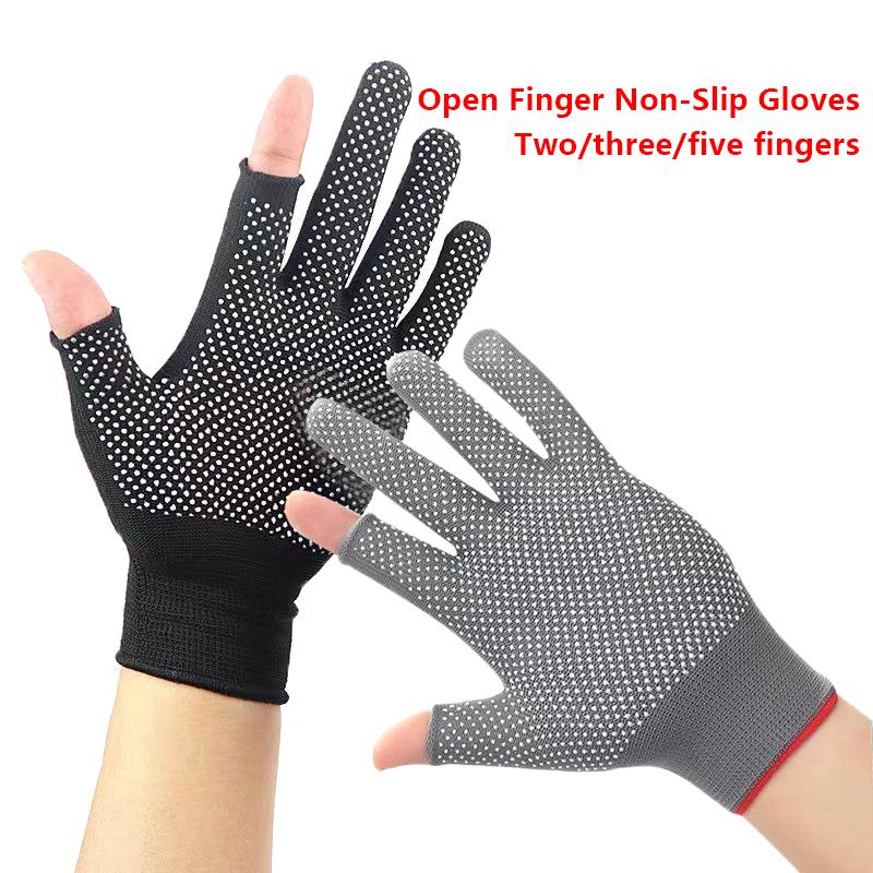 Guanti da Pesca Antiscivolo in Nylon Due/Tre/Mezza Dita Guanti Dispenser Pesca Sport Outdoor Traspiranti Guanti da Pesca