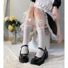 JK Calf Socks Lolita Lace Tube Socks Women's Summer Thin Bow Lolita Cute Half Socks Thin