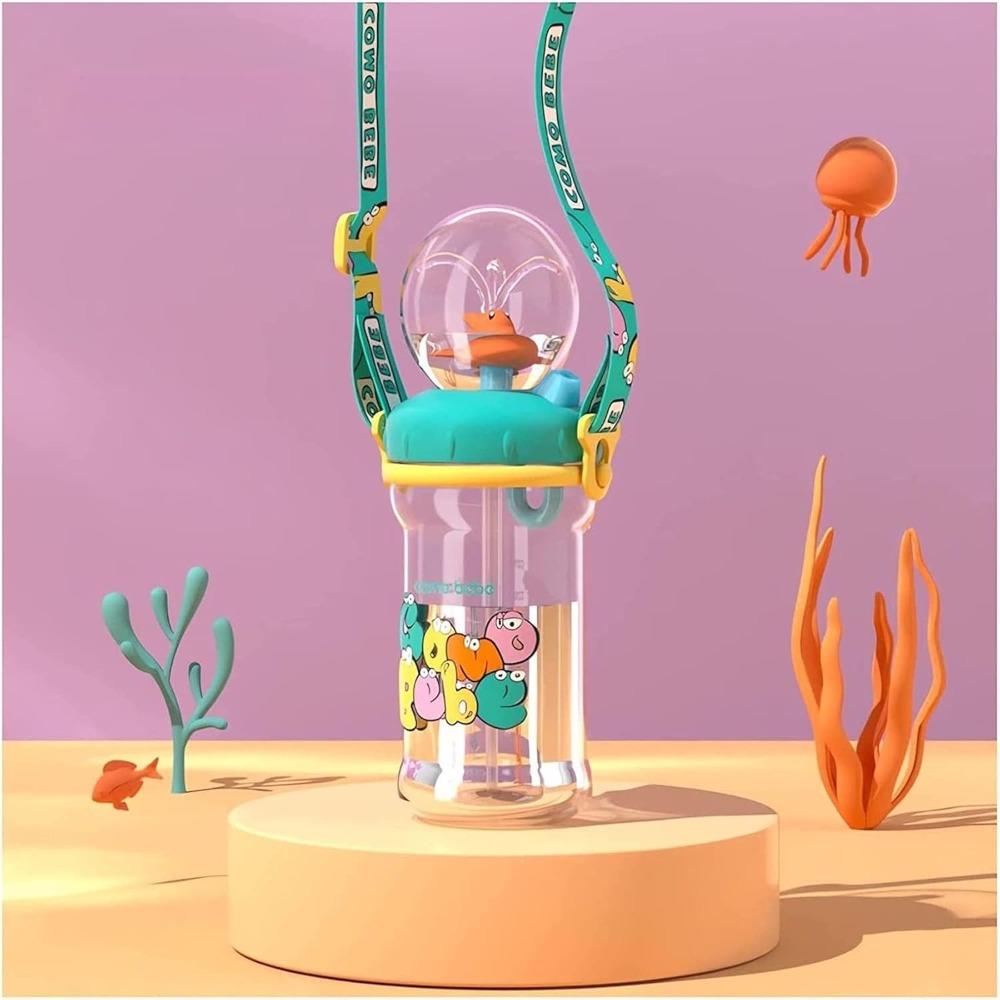 Creative Gift Double Drinking Lid Whale Fountain Tumbler Widened Handle Leak Proof Whale Cup 350ml 220ml Whale Spray Sippy Cup